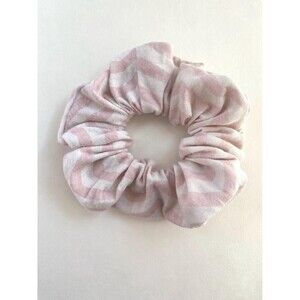 Pink Striped Soft Scrunchies Sustainable Handmade Hair Accessories